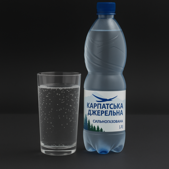 Карпатська джерельна газована 0,5 л